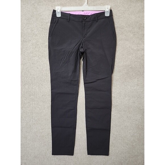 Eddie Bauer Travex Hiking Pants Womens 2 Black Skinny Leg Lightweight Nylon - Picture 1 of 8